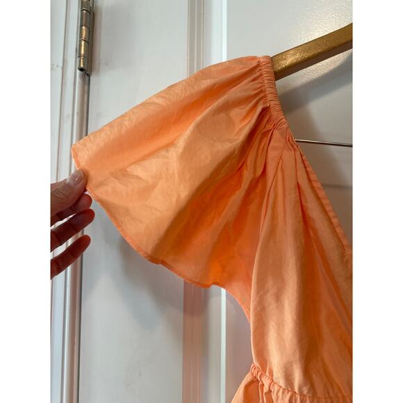 A.L.C. Lucca Coral Ruffle Tiered Mini Dress With Plunge Neckline Size 2 - Picture 6 of 11